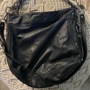 Authentic Coach Black, Soft Leather shoulder bag
